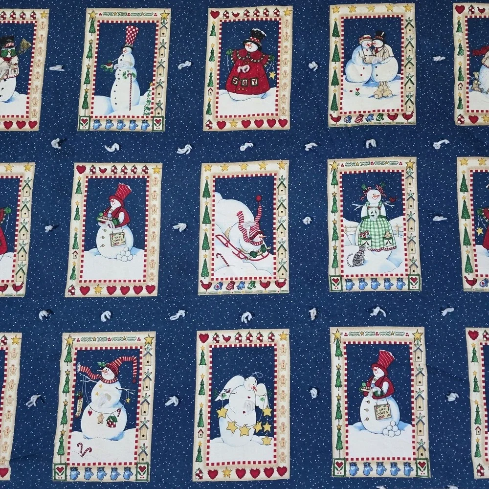 Reversible Quilt Christmas Snow Much Fun Snowman‎ Throw Blanket 65